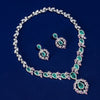 Zircon Water Drops Inlaid Multi-color Matching Ornament Necklace And Earrings Suite