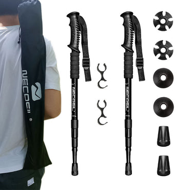High-Impact Aluminum Hiking Poles | 4-Section Adjustable Terrain Staff
