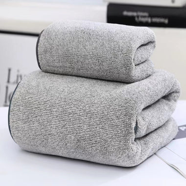 Bamboo Charcoal Towel Set | High-Absorbency Fiber & Coral Fleece Duo