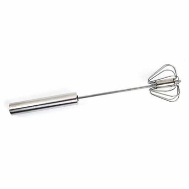 Push-Spin Semi-Automatic Whisk | Rotating Stainless Steel Egg Beater