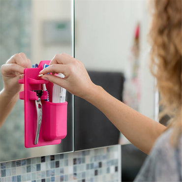 Silicone Toothbrush Suction Holder | Mighty Mirror Wall Organizer