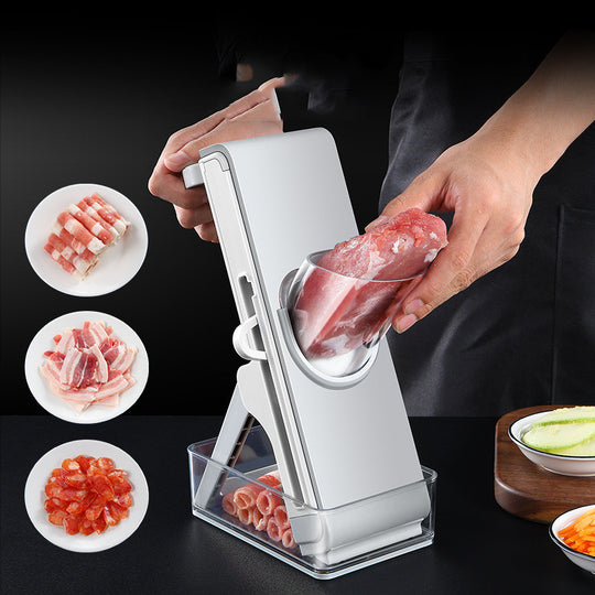 Hand-Crank Vegetable Slicer | High-Speed Manual Cutting Station