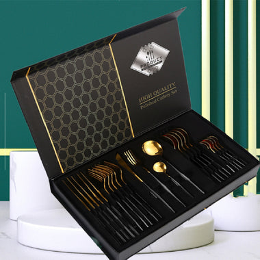 24-Piece Stainless Steel Set | Gift Box Tableware Collection