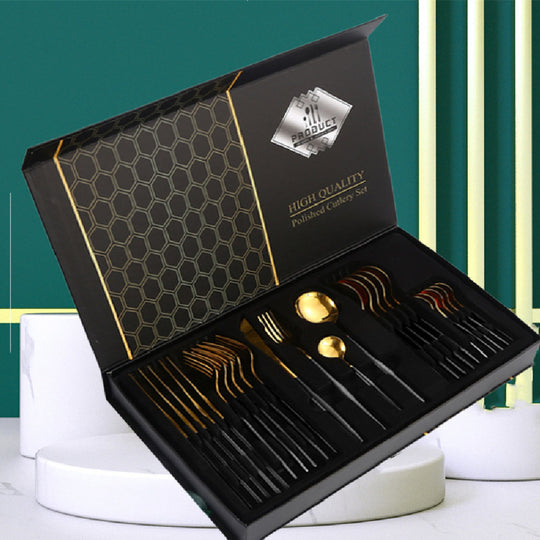 24-Piece Stainless Steel Set | Gift Box Tableware Collection
