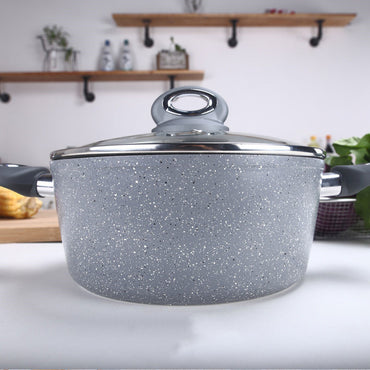 Stone Finish Non-stick Soup Pot | Household Double-Ear Cooking Pot