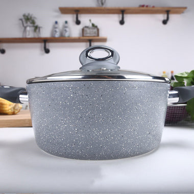Stone Finish Non-stick Soup Pot | Household Double-Ear Cooking Pot