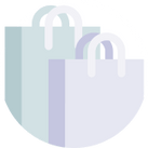 Illustration of two shopping bags set against a circular background, symbolizing retail and shopping.