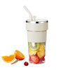Portable Blender with fruits, 150W wireless ice-crushing smoothie maker, 400ml capacity, ideal for home, office, or gym use.